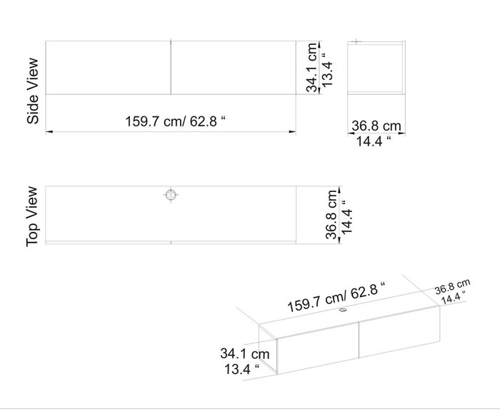 Hanah Home Mueble de TV Escandinavo Blanco y Zafiro